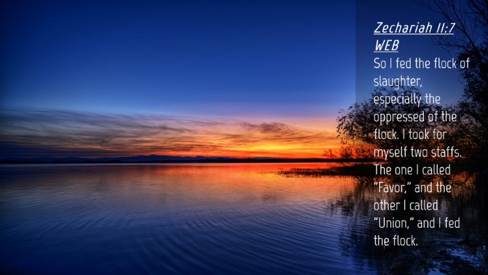 Picture 04 - Zechariah 11:7 WEB Desktop Wallpaper - So I fed the flock of slaughter, especially the - Desktop Bible Verse Wallpaper