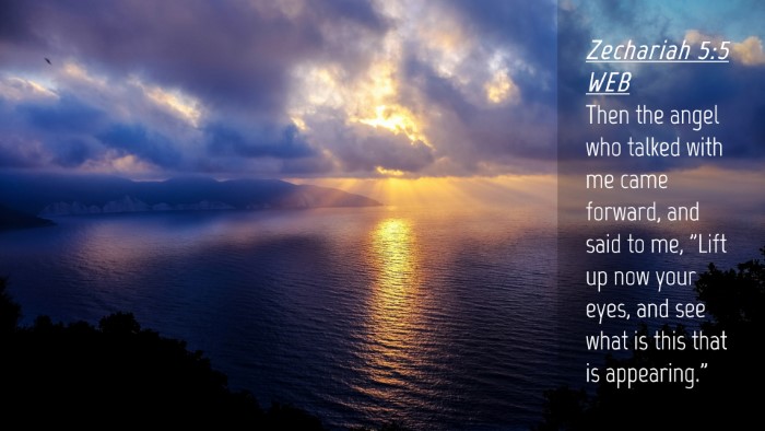 Picture 04 - Zechariah 5:5 WEB Desktop Wallpaper - Then the angel who talked with me came forward, - Desktop Bible Verse Wallpaper