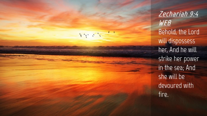 Picture 04 - Zechariah 9:4 WEB Desktop Wallpaper - Behold, the Lord will dispossess her, And he will - Desktop Bible Verse Wallpaper
