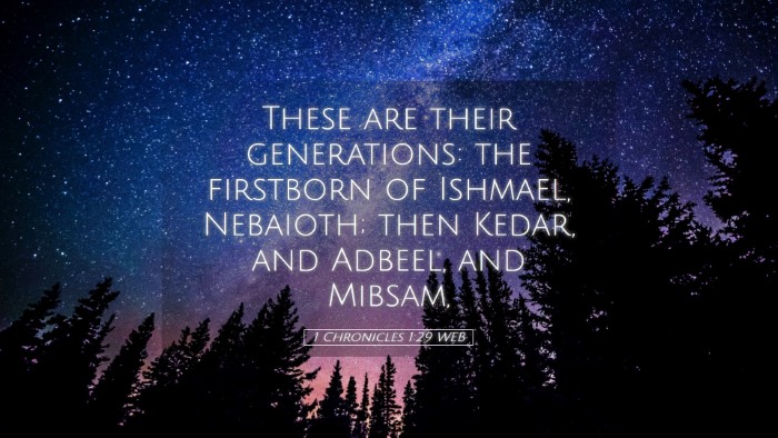 Picture 05 - 1 Chronicles 1:29 WEB Desktop Wallpaper - These are their generations: the firstborn of - Desktop Bible Verse Wallpaper