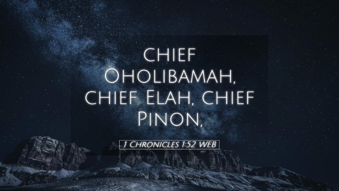 Picture 05 - 1 Chronicles 1:52 WEB Desktop Wallpaper - chief Oholibamah, chief Elah, chief - Desktop Bible Verse Wallpaper