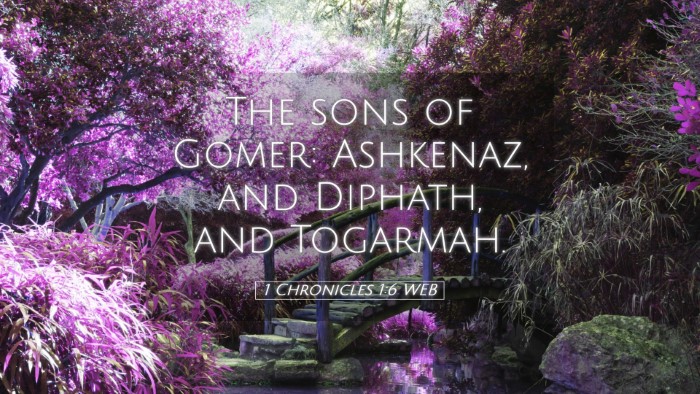 Picture 05 - 1 Chronicles 1:6 WEB Desktop Wallpaper - The sons of Gomer: Ashkenaz, and Diphath, and - Desktop Bible Verse Wallpaper