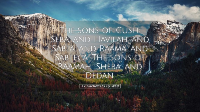 Picture 05 - 1 Chronicles 1:9 WEB Desktop Wallpaper - The sons of Cush: Seba, and Havilah, and Sabta, - Desktop Bible Verse Wallpaper