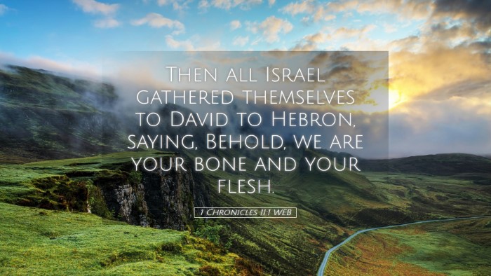 Picture 05 - 1 Chronicles 11:1 WEB Desktop Wallpaper - Then all Israel gathered themselves to David to - Desktop Bible Verse Wallpaper