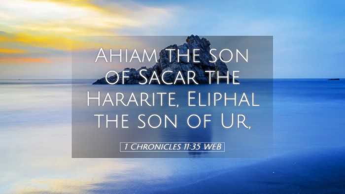 Picture 05 - 1 Chronicles 11:35 WEB Desktop Wallpaper - Ahiam the son of Sacar the Hararite, Eliphal the - Desktop Bible Verse Wallpaper