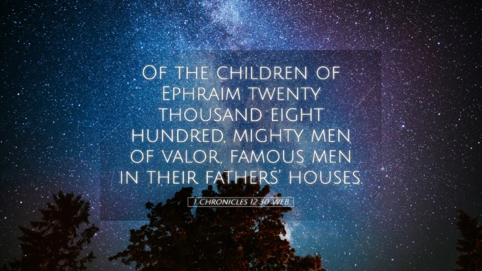Picture 05 - 1 Chronicles 12:30 WEB Desktop Wallpaper - Of the children of Ephraim twenty thousand eight - Desktop Bible Verse Wallpaper