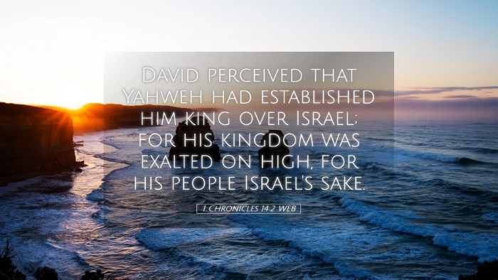 Picture 05 - 1 Chronicles 14:2 WEB Desktop Wallpaper - David perceived that Yahweh had established him - Desktop Bible Verse Wallpaper