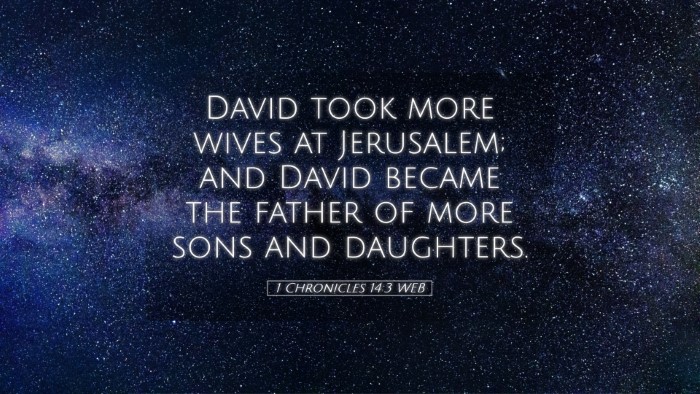 Picture 05 - 1 Chronicles 14:3 WEB Desktop Wallpaper - David took more wives at Jerusalem; and David - Desktop Bible Verse Wallpaper