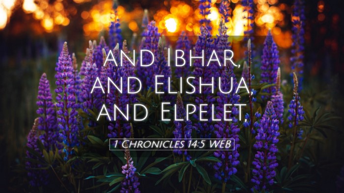 Picture 05 - 1 Chronicles 14:5 WEB Desktop Wallpaper - and Ibhar, and Elishua, and - Desktop Bible Verse Wallpaper