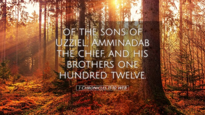 Picture 05 - 1 Chronicles 15:10 WEB Desktop Wallpaper - of the sons of Uzziel, Amminadab the chief, and - Desktop Bible Verse Wallpaper