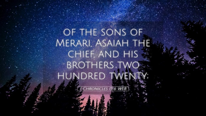 Picture 05 - 1 Chronicles 15:6 WEB Desktop Wallpaper - of the sons of Merari, Asaiah the chief, and his - Desktop Bible Verse Wallpaper