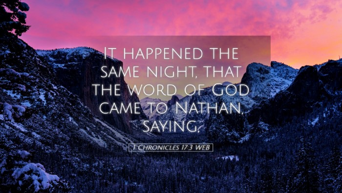 Picture 05 - 1 Chronicles 17:3 WEB Desktop Wallpaper - It happened the same night, that the word of God - Desktop Bible Verse Wallpaper