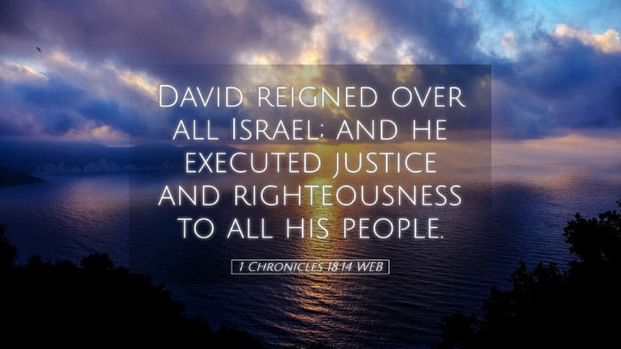 Picture 05 - 1 Chronicles 18:14 WEB Desktop Wallpaper - David reigned over all Israel; and he executed - Desktop Bible Verse Wallpaper