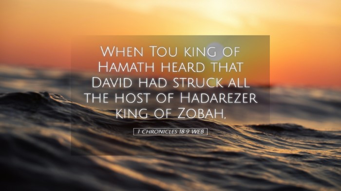 Picture 05 - 1 Chronicles 18:9 WEB Desktop Wallpaper - When Tou king of Hamath heard that David had - Desktop Bible Verse Wallpaper