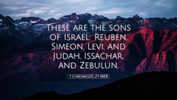 Picture 05 - 1 Chronicles 2:1 WEB Desktop Wallpaper - These are the sons of Israel: Reuben, Simeon, - Desktop Bible Verse Wallpaper