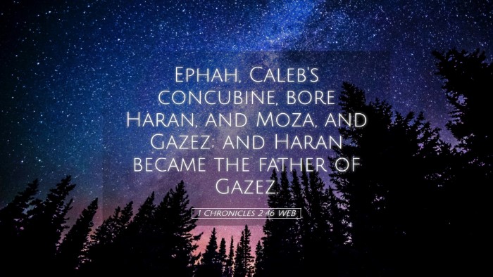 Picture 05 - 1 Chronicles 2:46 WEB Desktop Wallpaper - Ephah, Caleb's concubine, bore Haran, and Moza, - Desktop Bible Verse Wallpaper