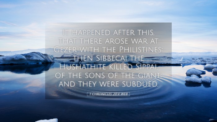 Picture 05 - 1 Chronicles 20:4 WEB Desktop Wallpaper - It happened after this, that there arose war at - Desktop Bible Verse Wallpaper
