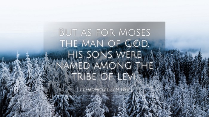 Picture 05 - 1 Chronicles 23:14 WEB Desktop Wallpaper - But as for Moses the man of God, his sons were - Desktop Bible Verse Wallpaper