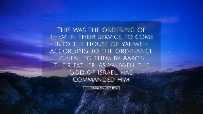 Picture 05 - 1 Chronicles 24:19 WEB Desktop Wallpaper - This was the ordering of them in their service, - Desktop Bible Verse Wallpaper