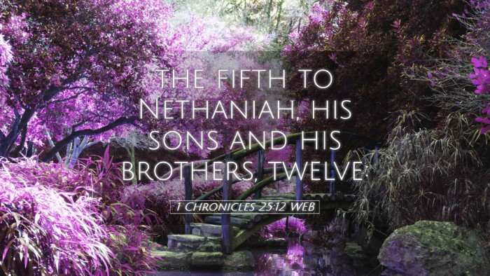 Picture 05 - 1 Chronicles 25:12 WEB Desktop Wallpaper - the fifth to Nethaniah, his sons and his - Desktop Bible Verse Wallpaper
