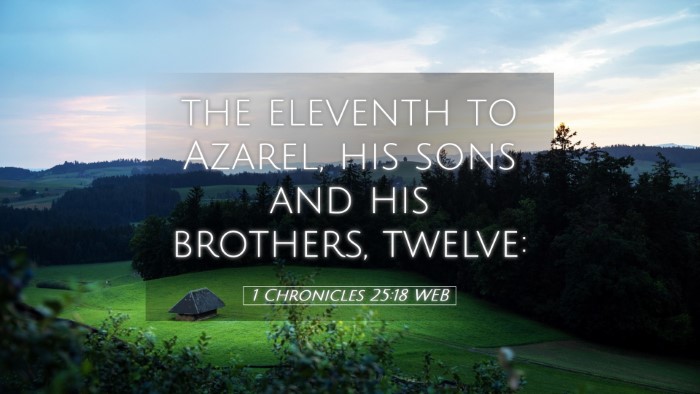 Picture 05 - 1 Chronicles 25:18 WEB Desktop Wallpaper - the eleventh to Azarel, his sons and his - Desktop Bible Verse Wallpaper