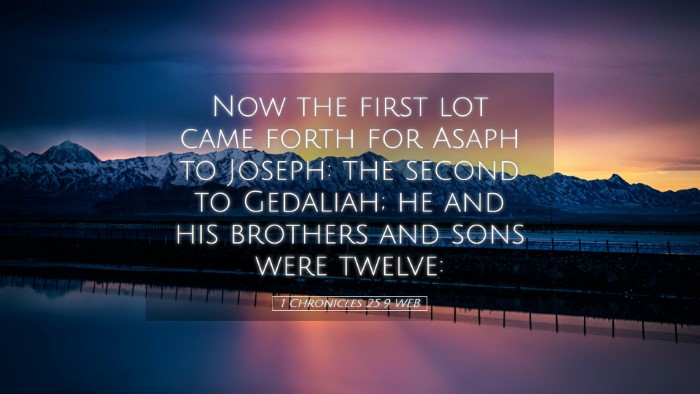 Picture 05 - 1 Chronicles 25:9 WEB Desktop Wallpaper - Now the first lot came forth for Asaph to Joseph: - Desktop Bible Verse Wallpaper