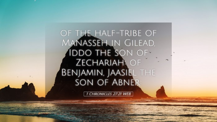 Picture 05 - 1 Chronicles 27:21 WEB Desktop Wallpaper - of the half-tribe of Manasseh in Gilead, Iddo the - Desktop Bible Verse Wallpaper