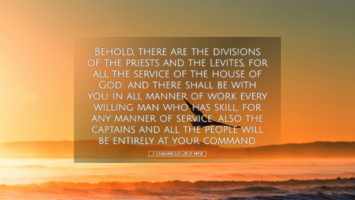 Picture 05 - 1 Chronicles 28:21 WEB Desktop Wallpaper - Behold, there are the divisions of the priests - Desktop Bible Verse Wallpaper