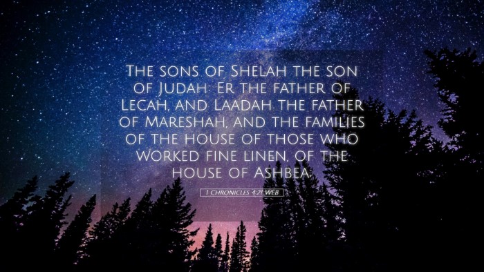 Picture 05 - 1 Chronicles 4:21 WEB Desktop Wallpaper - The sons of Shelah the son of Judah: Er the - Desktop Bible Verse Wallpaper