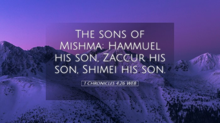 Picture 05 - 1 Chronicles 4:26 WEB Desktop Wallpaper - The sons of Mishma: Hammuel his son, Zaccur his - Desktop Bible Verse Wallpaper