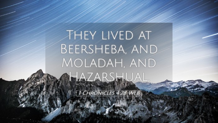 Picture 05 - 1 Chronicles 4:28 WEB Desktop Wallpaper - They lived at Beersheba, and Moladah, and - Desktop Bible Verse Wallpaper
