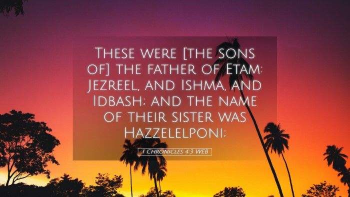 Picture 05 - 1 Chronicles 4:3 WEB Desktop Wallpaper - These were [the sons of] the father of Etam: - Desktop Bible Verse Wallpaper