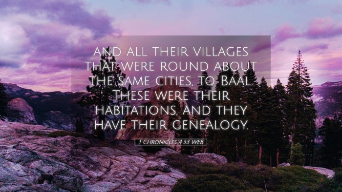 Picture 05 - 1 Chronicles 4:33 WEB Desktop Wallpaper - and all their villages that were round about the - Desktop Bible Verse Wallpaper