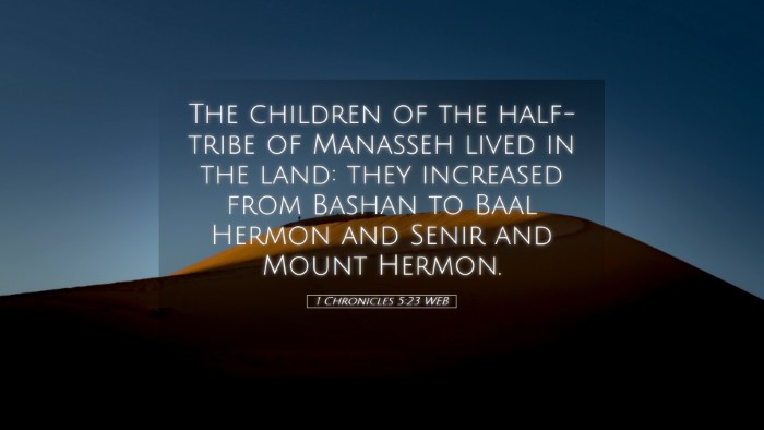 Picture 05 - 1 Chronicles 5:23 WEB Desktop Wallpaper - The children of the half-tribe of Manasseh lived - Desktop Bible Verse Wallpaper