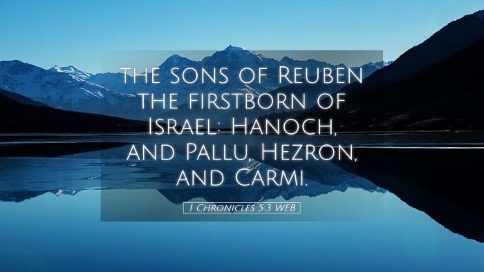 Picture 05 - 1 Chronicles 5:3 WEB Desktop Wallpaper - the sons of Reuben the firstborn of Israel: - Desktop Bible Verse Wallpaper