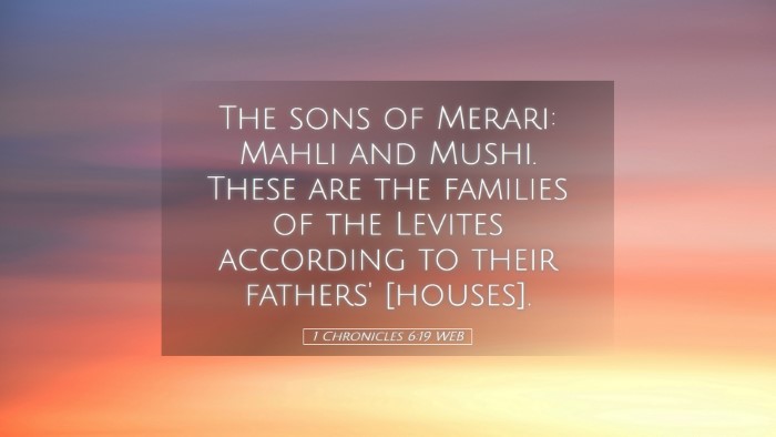 Picture 05 - 1 Chronicles 6:19 WEB Desktop Wallpaper - The sons of Merari: Mahli and Mushi. These are - Desktop Bible Verse Wallpaper