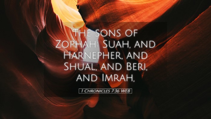 Picture 05 - 1 Chronicles 7:36 WEB Desktop Wallpaper - The sons of Zophah: Suah, and Harnepher, and - Desktop Bible Verse Wallpaper
