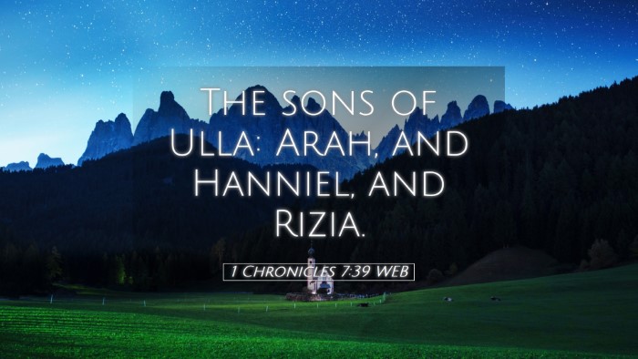 Picture 05 - 1 Chronicles 7:39 WEB Desktop Wallpaper - The sons of Ulla: Arah, and Hanniel, and - Desktop Bible Verse Wallpaper