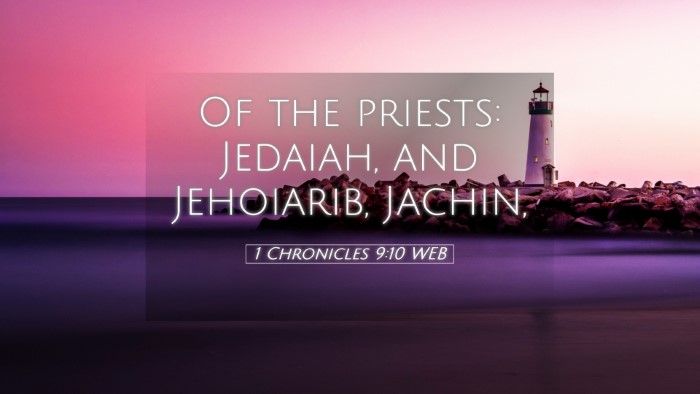 Picture 05 - 1 Chronicles 9:10 WEB Desktop Wallpaper - Of the priests: Jedaiah, and Jehoiarib, - Desktop Bible Verse Wallpaper