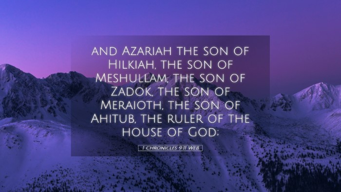 Picture 05 - 1 Chronicles 9:11 WEB Desktop Wallpaper - and Azariah the son of Hilkiah, the son of - Desktop Bible Verse Wallpaper