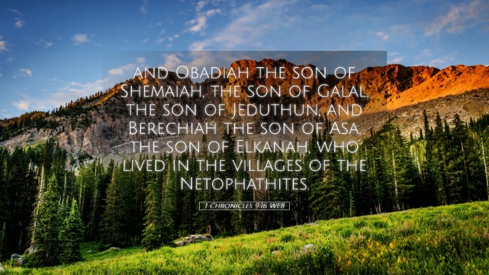 Picture 05 - 1 Chronicles 9:16 WEB Desktop Wallpaper - and Obadiah the son of Shemaiah, the son of - Desktop Bible Verse Wallpaper