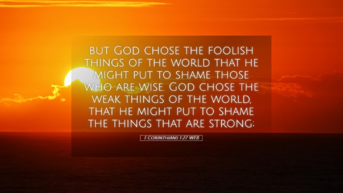 Picture 05 - 1 Corinthians 1:27 WEB Desktop Wallpaper - but God chose the foolish things of the world - Desktop Bible Verse Wallpaper