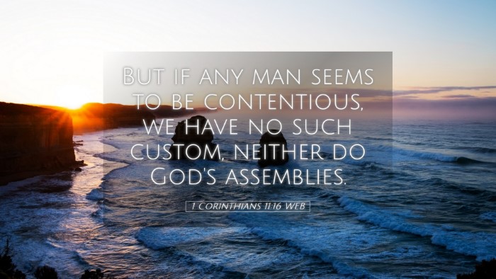 Picture 05 - 1 Corinthians 11:16 WEB Desktop Wallpaper - But if any man seems to be contentious, we have - Desktop Bible Verse Wallpaper