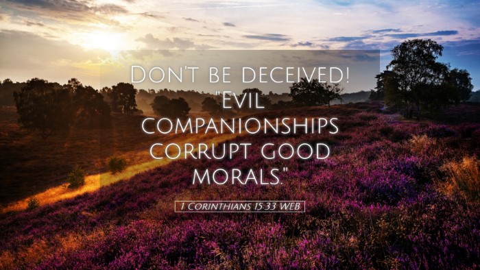 Picture 05 - 1 Corinthians 15:33 WEB Desktop Wallpaper - Don't be deceived! 