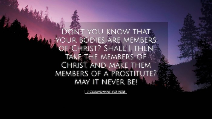Picture 05 - 1 Corinthians 6:15 WEB Desktop Wallpaper - Don't you know that your bodies are members of - Desktop Bible Verse Wallpaper