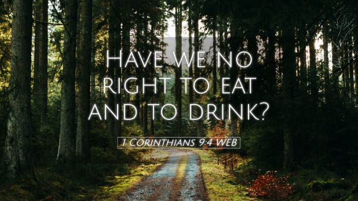 Picture 05 - 1 Corinthians 9:4 WEB Desktop Wallpaper - Have we no right to eat and to - Desktop Bible Verse Wallpaper