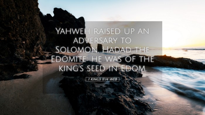 Picture 05 - 1 Kings 11:14 WEB Desktop Wallpaper - Yahweh raised up an adversary to Solomon, Hadad - Desktop Bible Verse Wallpaper