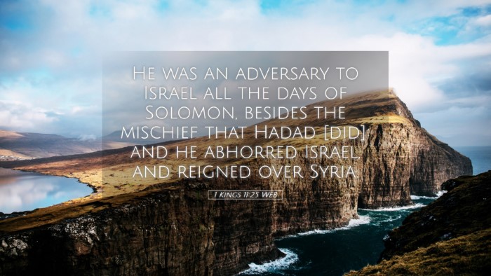 Picture 05 - 1 Kings 11:25 WEB Desktop Wallpaper - He was an adversary to Israel all the days of - Desktop Bible Verse Wallpaper