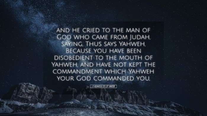Picture 05 - 1 Kings 13:21 WEB Desktop Wallpaper - and he cried to the man of God who came from - Desktop Bible Verse Wallpaper