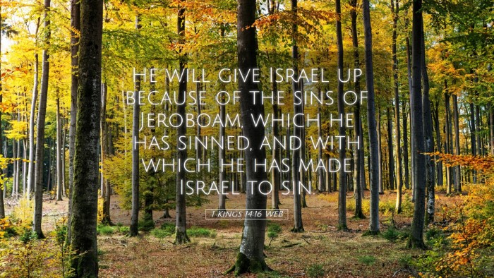 Picture 05 - 1 Kings 14:16 WEB Desktop Wallpaper - He will give Israel up because of the sins of - Desktop Bible Verse Wallpaper